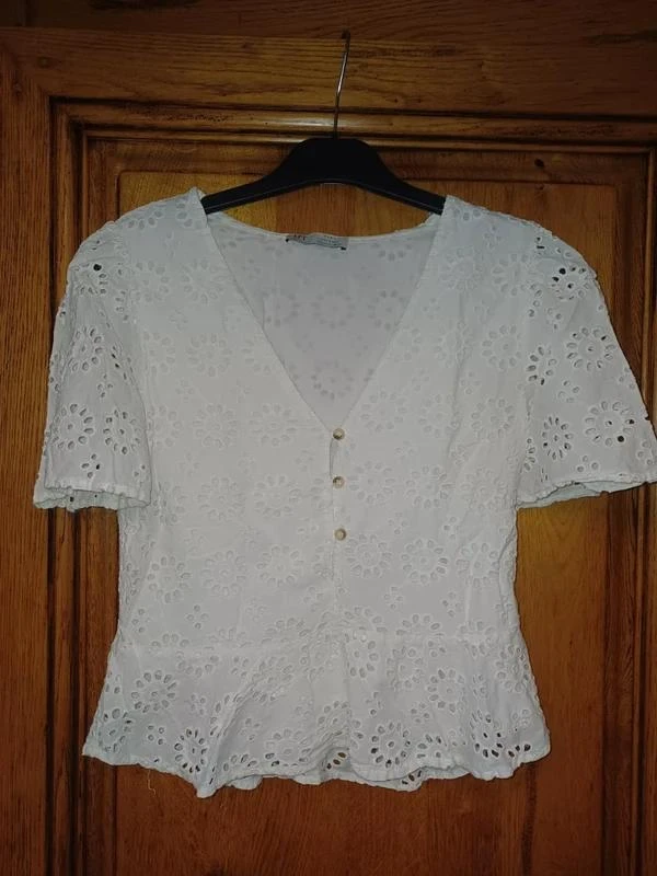 Blusa bordada em algodão da marca Zara tamanho 36 – photo 2